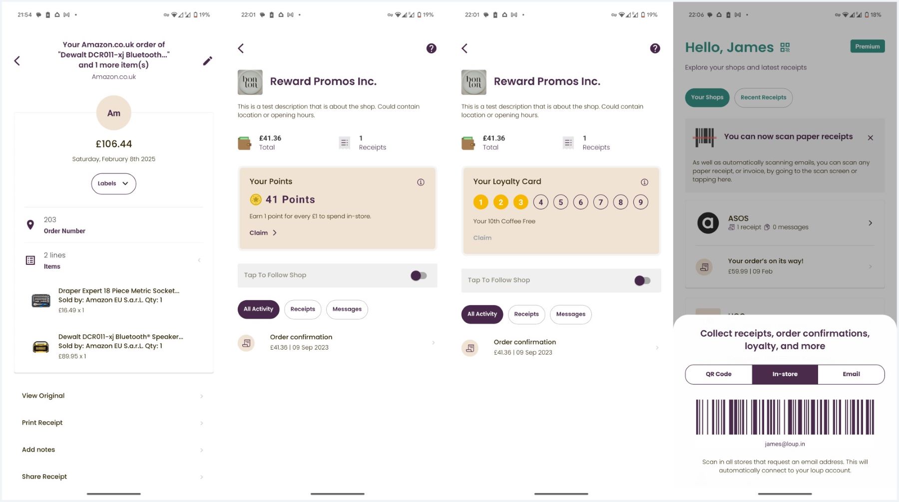 All screenshots for app version 1.4.0